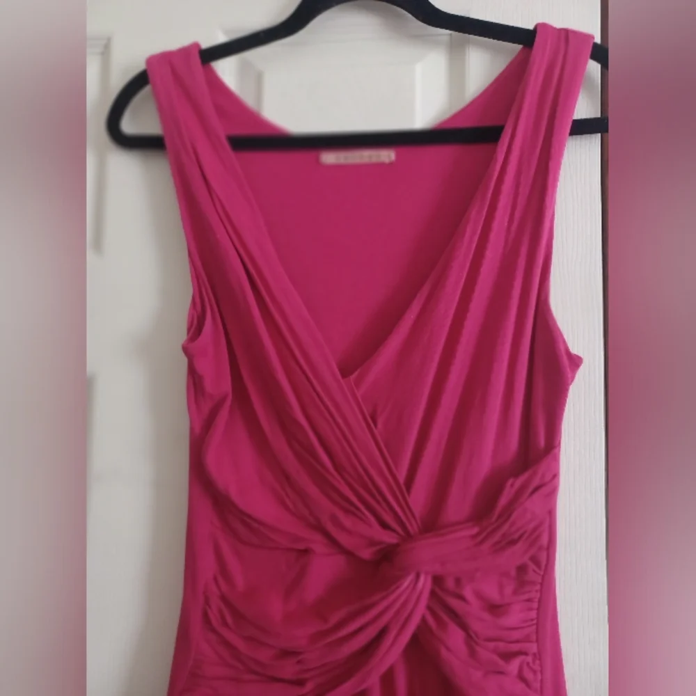 Anthropologie Dress Jersey Knit Top Knot Waist hot pink Velvet Graham Spencer S - Picture 6 of 6